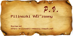 Pilinszki Vázsony névjegykártya